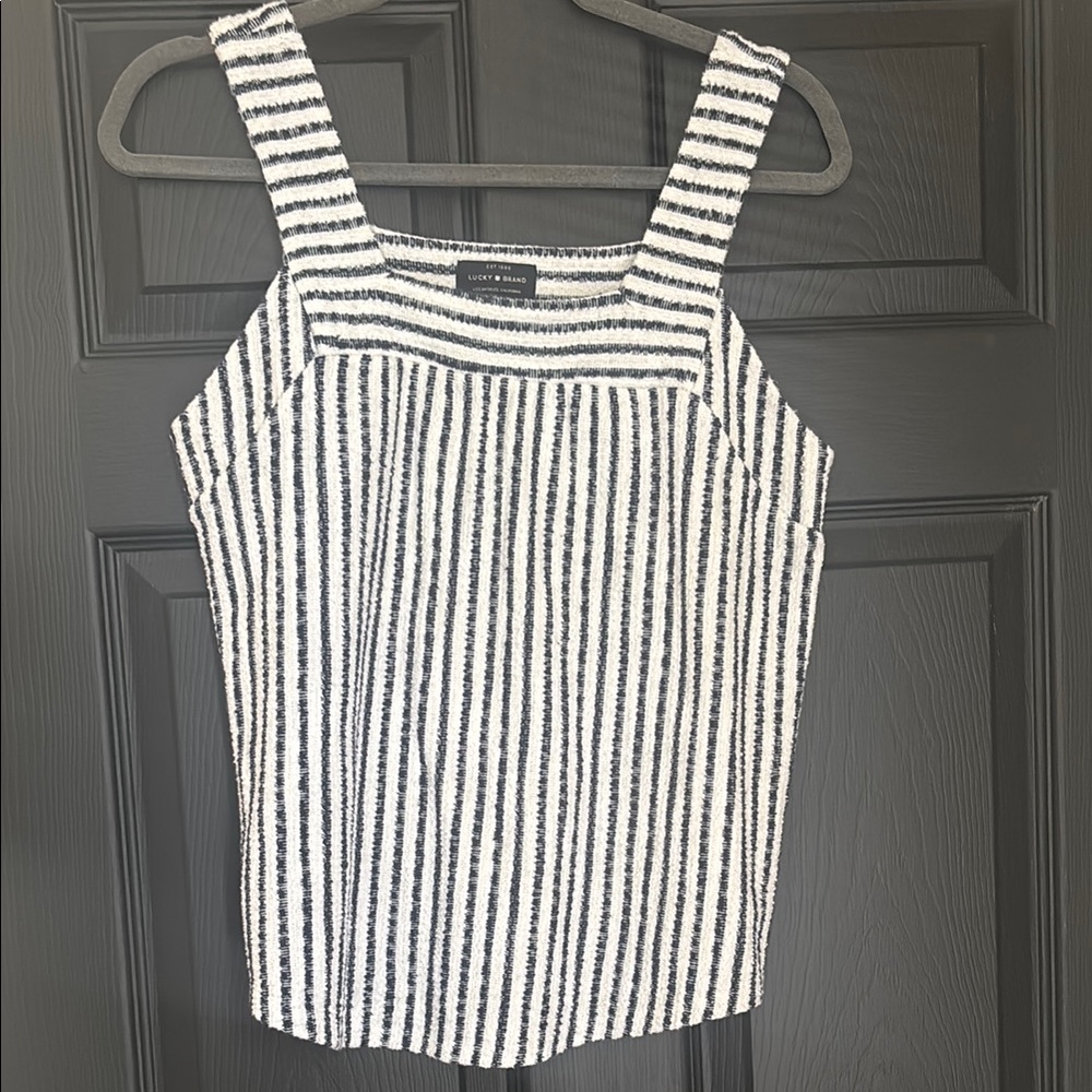 Lucky Brand Black and White Boxy Tank Top